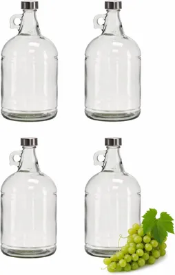 Produktbild von 4 x 3L Flasche mit Schraubverschlüss Weinballon Glasballon Weinflasche Gallone