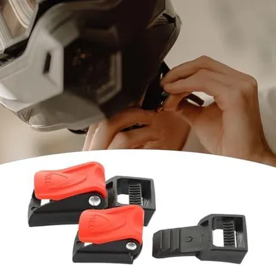 Produktbild von 10 Stück Ersatzschnallen für Kinnriemen von Motorradhelmen aus ABS und Eisen mit kreativem Design
