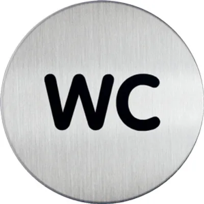 Produktbild von WC-Piktogramm, "WC", Edelstahl, Ø 83 mm, 1 Stk.