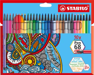 Produktbild von STABILO Premium-Filzstift - Pen 68 - 30er Pack - 30 verschiedene Farben