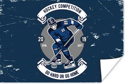 Produktbild von MuchoWow® Poster Eishockey - Retro - Zitat 180x120 cm - Fotoplakat