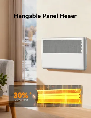 Produktbild von Smart Konvektor Heizgerät - Elektrischer Wandheizkörper - 2000W - LED Bedienfeld - 3 Heizstufen - 24 h Timer - Weiß