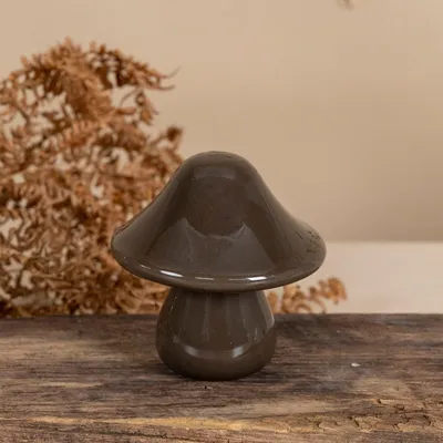 Produktbild von Storefactory Mossbacken Pilz-Dekofigur handgefertigt braun aus Glas 10 x 10 cm