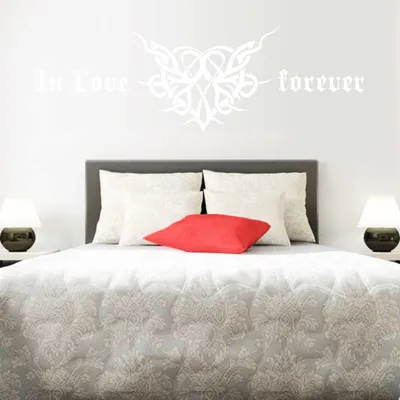 Produktbild von Wandtattoo - Wandaufkleber - Wandtattoo "In Love Forever" - 150cm x 50cm Weiß - Dekoration Küche Wohnzimmer Wand