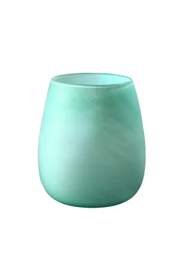 Produktbild von Bauchige Glasvase Blumenvase pastell grün matt mundgeblasen