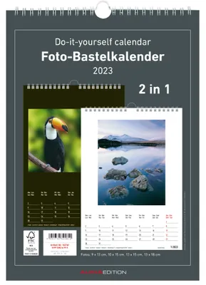 Produktbild von Herlitz Foto- und Bastelkalender A4 2023, Wand, Mehrfarbig, Deutsch, Englisch, Französisch, Italienisch, Spiral, 210 mm, 297 mm