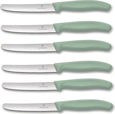 Produktbild von Victorinox | Tafelmesser Swiss Classic | 6 Stück | Hellgrün | Swiss Made | ideal auch als Frühstücksmesser