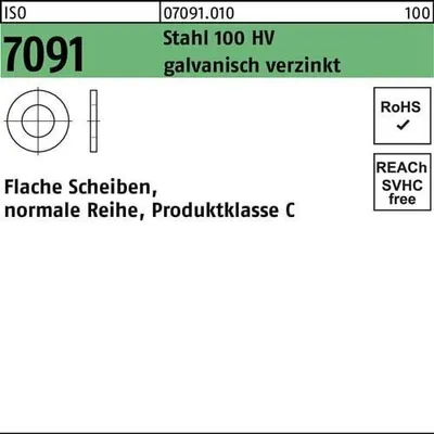Produktbild von Reyher  Scheiben ISO 7091 Stahl 20 galv. vz (250 Stück)