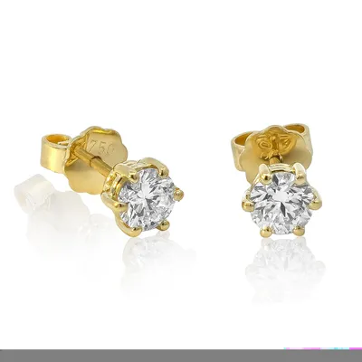 Produktbild von Diamant Ohrstecker Paar 750/- Gelbgold 18 Karat Gold 1,04 ct G/VS1