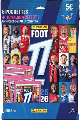 Obrázek produktu pro Panini Foot FR 2025/26 Ligue 1 McDonald's Sticker Album Starter Pack, 5 Tüten (35 Sticker), 96 Seiten