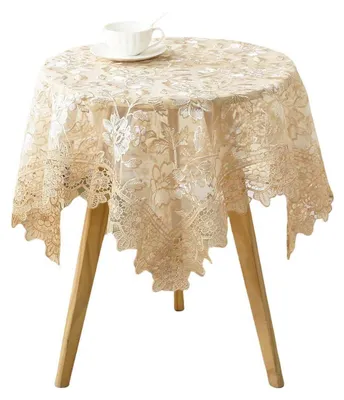Obrázok produktu pre Okrúhla čipkovaná obrus, béžová, 90 cm
