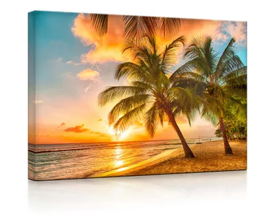 Produktbild von lightbox multicolor | Bilder mit LED Beleuchtung | Karibischer Sonnenuntergang auf Barbados | 80x60 cm | fully lighted