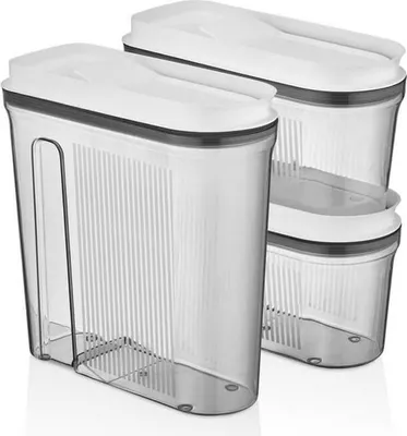 Produktbild von Vorratsdosen mit Deckel, BPA-frei Kunststoff, (3er Set, 1x4L, 2x2L)