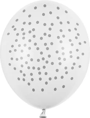 Produktbild von Luftballons 30cm, Punkte, Pastell Reinweiß (1 Packung / 50 Stück)