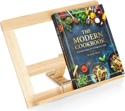 Zdjęcie produktu dla Vilde | Podstawka pod książkę kucharską - Bambus - Regulowana - również do tabletów - 32x18x21,5 cm