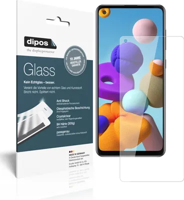 Produktbild von 2x Schutzfolie für Samsung Galaxy A21s - Anti-Shock 9H Folie dipos Glass Kunststoffglas