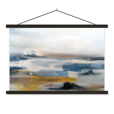Produktbild von MuchoWow® Textilposter Ölgemälde - Abstrakt 90x60 cm mit schwarzem Rahmen - Aufhängungssatz