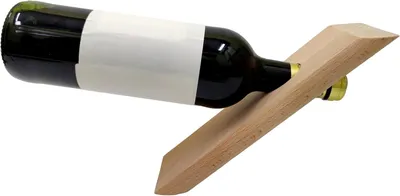 Image de Support en bois pour bouteilles de vin - Étagère en bois, idéale comme décoration - Fabriquée en hêtre