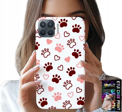 Image de Etui pour Oppo Reno 4 Lite - Pattes de chien sur fond blanc, chien, chat, ourson
