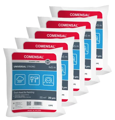 Produktbild von COMENSAL® Set 5 teilig Malerabdeckfolie 20 µm - Staubschutzfolie - Abdeckplane f
