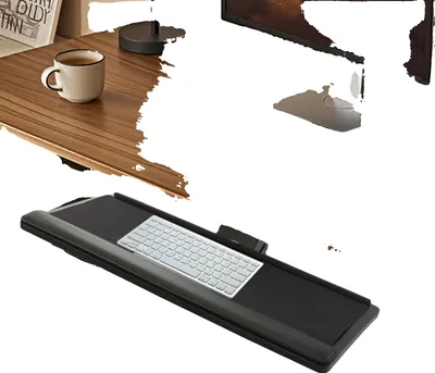 Produktbild von Tastatur- und Mausablage, höhenverstellbar, 360° Drehung, schwarz