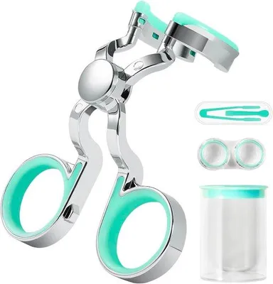 Imagen del producto de Pinzas de silicona para lentes de contacto blandas - Ayuda para la inserción y extracción de lentes de contacto blandas - Estuche para lentes de contacto - Ayuda para la inserción y extracción de lentes de contacto blandas - Ayuda para lentes de contacto de color verde