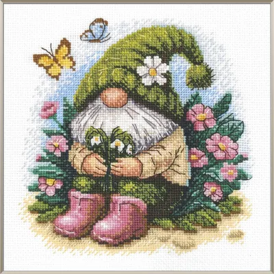 Kreuzstich-Set Blütenwichtel 19,7 x 19,7 cm