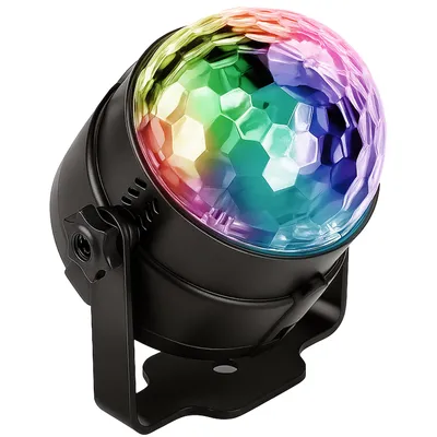 Produktbild von LED Discokugel Lichteffekte Musikgesteuert 3 Farbe RGB Kinder Party Beleuchtung Lichteffekte Bühnenbeleuchtung 3W Fernbedienung Dekoration Club Retoo