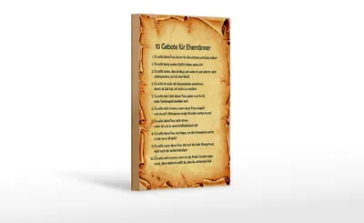 Produktbild von Holzschild Spruch 12x18cm 10 Gebote für Ehemänner