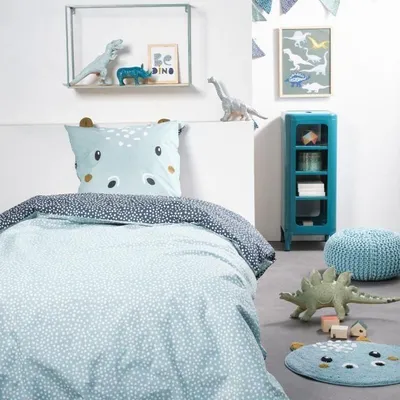Produktbild von Kinderbettwäsche-Set mit Kissen und Teppich TODAY HYPO, 140 x 200 cm, 100% Baumwolle, Wendbar, Teppich 50x60 cm, Kissen 40x40 cm