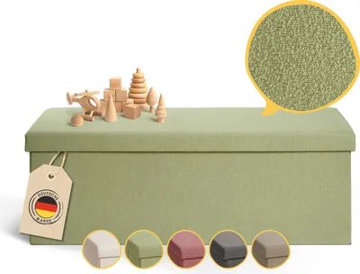 Produktbild von Laleni Sitzbank mit Stauraum geräumig - Truhenbank mit Stauraum 110x38x38 cm - Sitztruhe mit Stauraum - Sitzbox Grün