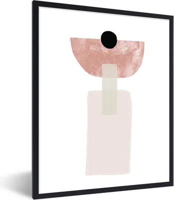 Produktbild von MuchoWow® Gerahmtes Poster Pastell - Abstrakt - Design 60x80 cm - Poster mit Schwarzem Bilderrahmen Wandposter Rahmen Foto Bilder - Premium - Wanddeko Wohnzimmer