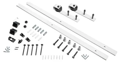 Immagine prodotto di LogistSystem Set completo per porta scorrevole moderna da 200 cm, sistema per porta scorrevole, set completo, bianco