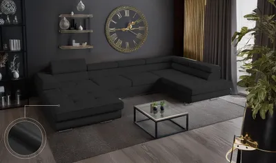 Produktbild von Wohnlandschaft mit Schlaffunktion, Couch für Wohnzimmer - Schlafsofa - Eckcouch