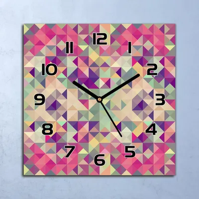 Produktbild von Wanduhr Echt-Glas-Küchenuhr Vintage Buntes Mosaik Quarz 30x30 Deko Bilder