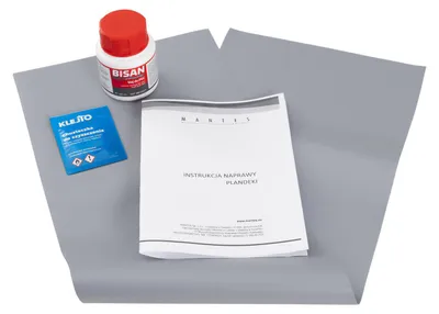 Produktbild von MANTES Planen Reparaturset Eco Grey 500 g/m² PVC Flicken 220x860 mm