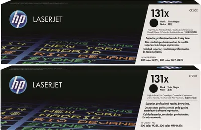 Zdjęcie produktu dla HP 131X zestaw 2 oryginalnych wkładów z czarnym tonerem o wysokiej wydajności LaserJet, 4800 stron(y), Czarny, 2 szt.