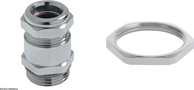 Immagine prodotto di Raccordo LAPP con controdado M32x1,5 a tenuta stagna in ottone (CuZn) nichelato Lunghezza filettatura 8,0 mm - 1 pezzo