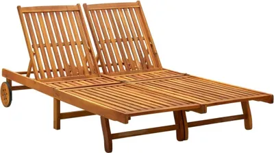 Image de The Living Store Bain de soleil 2 personnes acacia massif