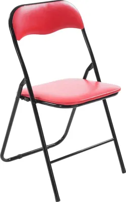 Immagine prodotto di Sedia pieghevole comfort - Sedia pieghevole - Sedile imbottito confortevole, portata 115 kg | Colore: rosso/nero