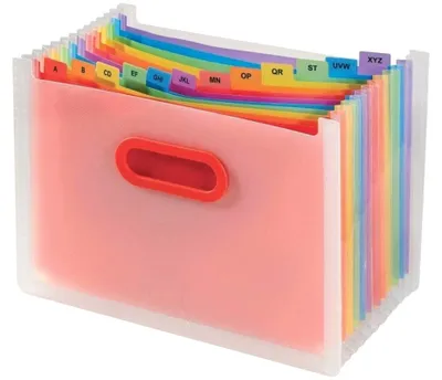 Zdjęcie produktu dla Aktovka na spisy A4 Rainbow, celoplastová, 13 přihrádek