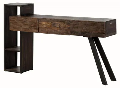 Produktbild von MASSIVMOEBEL24.DE Konsolentisch Akazie / Altholz 160x36,5x97 braun lackiert SEVILLA #02
