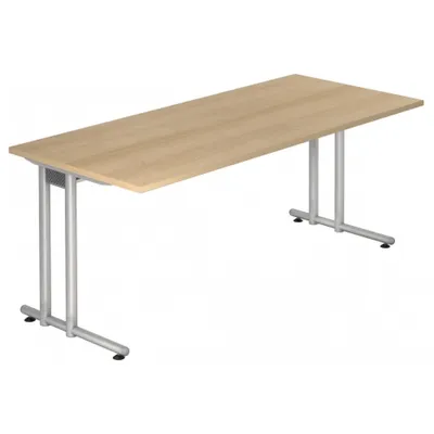 Produktbild von Schreibtisch 180x80cm Eiche/Silber
