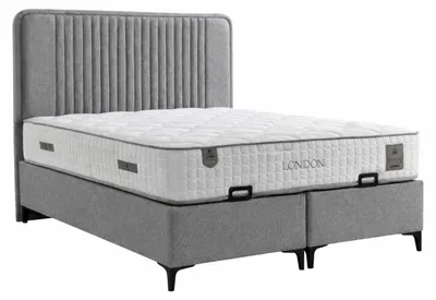 Immagine prodotto di Letto con materasso grigio, stile moderno, imbottitura morbida, con contenitore