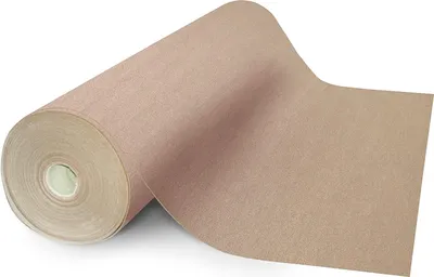 A roll of beige carpet material.