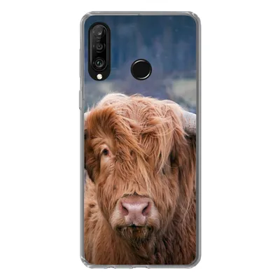Produktbild von MuchoWow® Handyhülle Schutzhülle Hülle für Huawei P30 Lite Schottischer Highlander - Hörner - Berg Silikon Softcase Handy Hülle - Handyhülle