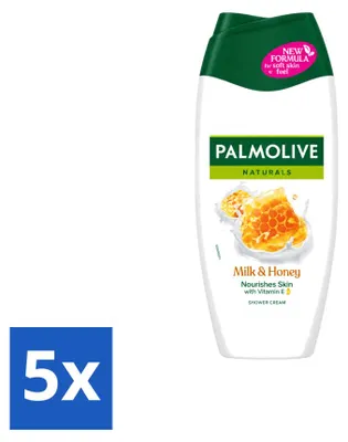 Productafbeelding van 5 x Palmolive Douchecrème Melk & Honing - 250 ml - Voordeelverpakking - 5 stuks