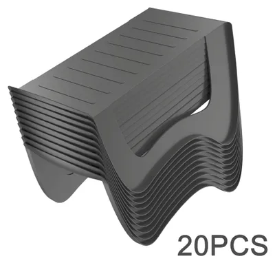 Image de Support de chaussures - Empilable, réglable en hauteur - Double rangée - 3 niveaux de hauteur - Antidérapant - Gain de place - 20 pièces - Gris