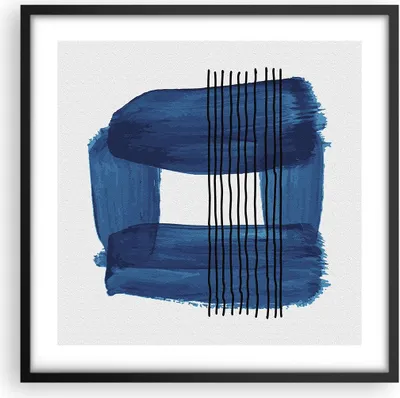 Produktbild von Gerahmtes Poster - Schwarzer Rahmen - Abstraktion Aquarell Blau - 50x50 cm - Wand Bild - Wanddeko - Wandbilder - Wandposter - Bilderrahmen - Bilder - Kunstdruck - Wandbild - P2BAC50x50-4223