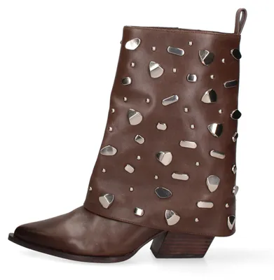 Produktbild von Damen Stiefelette echtes Leder mit Silbernägeln Marc Ellis Schwarz Black B 36